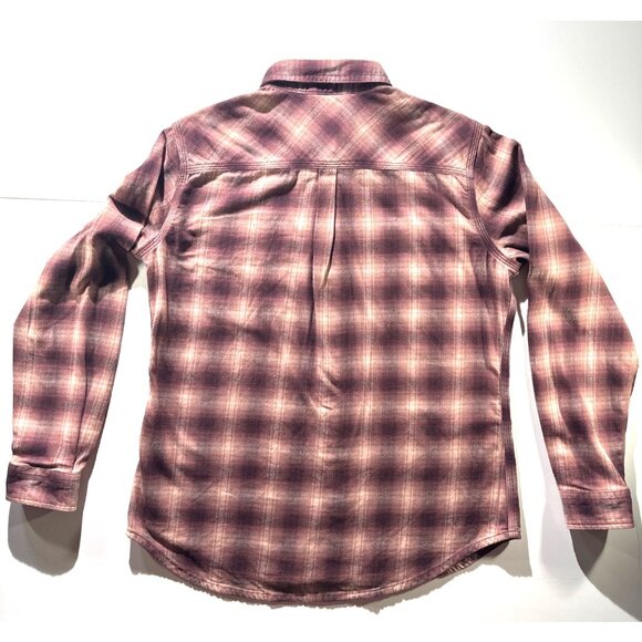 Carhartt Womens Plaid Button-Up Shirt M Long Sleeve Stretch Cotton/Spandex Pink - Picture 2 of 11